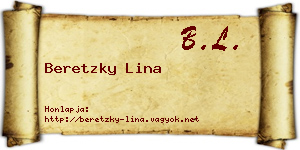 Beretzky Lina névjegykártya